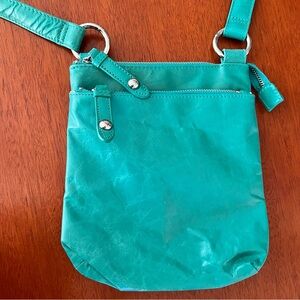 Hobo Teal Leather Crossbody Bag
